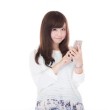 スマホ操作の女性